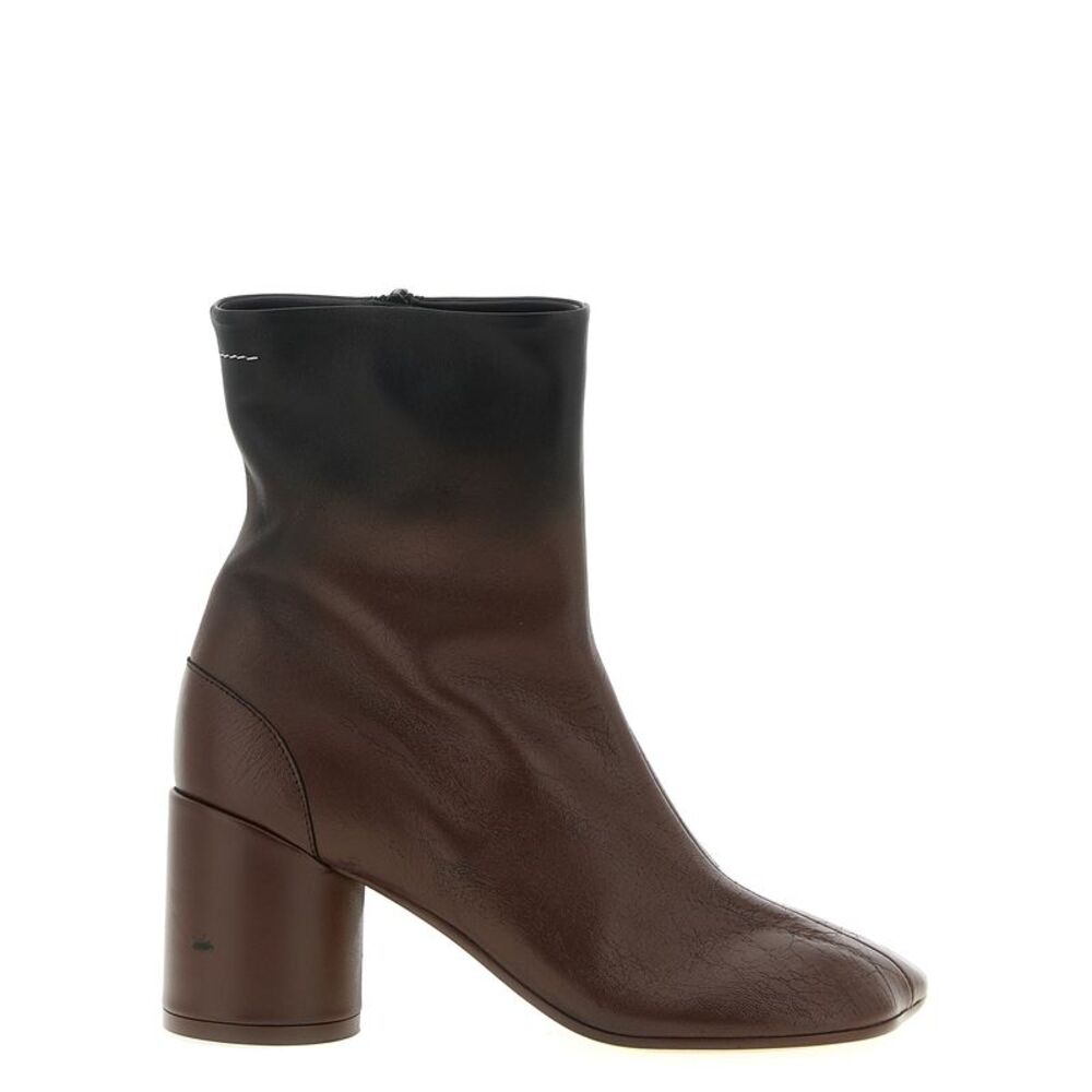 MM6 Maison Margiela Brown Lambskin Ankle Women's Boots